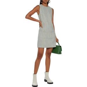 NWT Theory Easy Printed Linen Blend Shift Mini Dress Multi Stripe Size 6